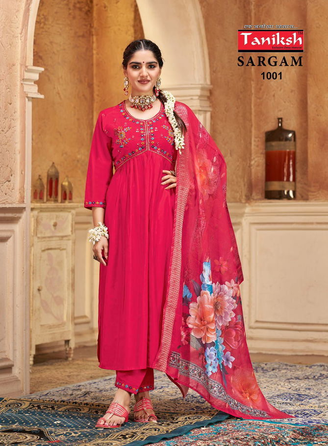 Sargam Vol 1 By Taniksh Designer Alia Cut Kurti With Bottom Dupatta Wholesale Shop In Surat
